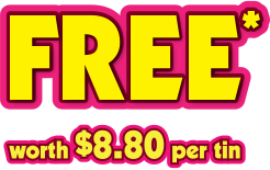 Free Wordth $8.80 per tin